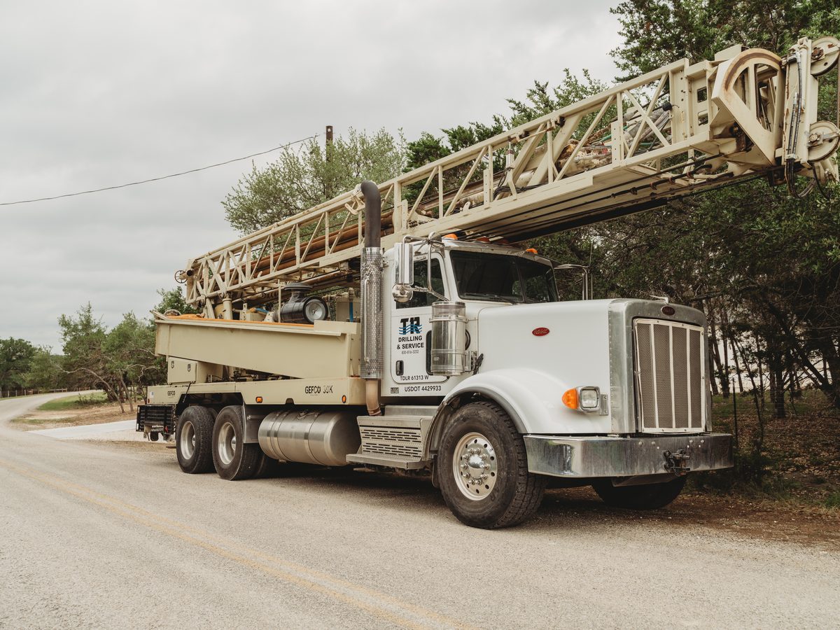 Drilling rig loaded with casing and pipe